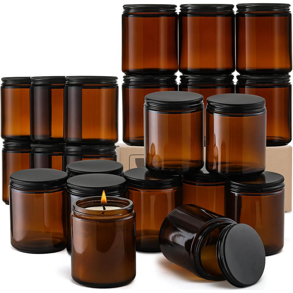 Candle Zero - Barattoli in Vetro Ambrato da 8oz